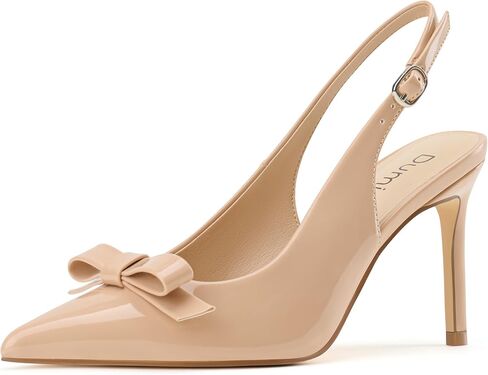 Women Slingback Heels Pointed Toe Stilettos High Heel Dress Pumps | Slingback Heels, Pointed Toe Heels, 4 Inch High Heels, Bow Pumps, Wedding Party Dress Shoes in Kuwait