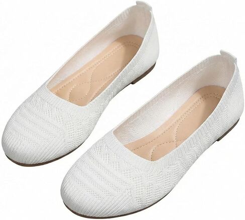 Milumia Women's Knit Ballet Flats Closed Round Toe Slip on Comfortable Dress Shoes in Kuwait