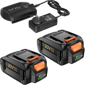 Upgraded 8000mAh 20V Replacement for Worx 20V Battery and Charger Kit WA3575 WA3525 WA3520 WG151s WG155s WG545s Compatible with Worx Battery 20V 2X20V Cordless Tools in Kuwait