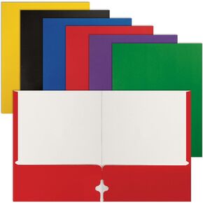Better Office Products Letter Size Paper Portfolios Case of 100, Assorted Primary Colors, (Assorted, 2 Pocket Paper Folders) in Kuwait