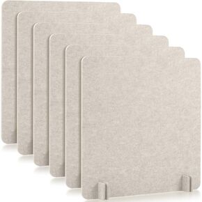 Kisston 6 Pack Acoustic Desk Divider Desk Partition 24 x 24" Stand Up Freestanding Desk Privacy Panel Noise and Visual Distractions Reducing Table Divider for Student Reception Area Office(Light Gray) in Saudi Arabia