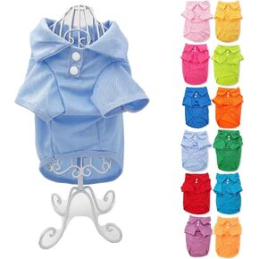 Cute Puppy Cat Dog Polo Shirt T-Shirt Solid Clothes Apparel for Small Pet (S: Length - 12", Blue Sky) in Saudi Arabia