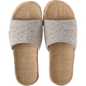 Breathable Linen House Slippers Unisex Open Toe Non-slip Indoor Shoes Lightweight Slides Spa Comfortable Home in Kuwait