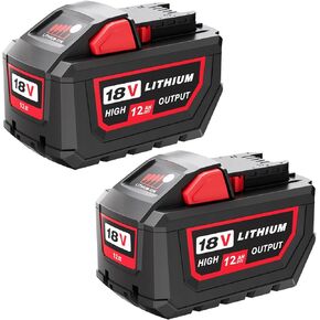 Upgraded 2Packs 18V 12.0Ah Replacement Battery for Milwaukee M-18 | Compatible with Milwaukee Battery 48-11-1840 and 18 Volt Cordless Power Tools in Kuwait