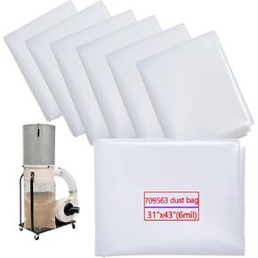 5-Pack Dust Collector bags19.5" Dia 70-gallon Lower Dust Collection Bag | 6-Mil Heavy-Duty Clear Dust Collector Bottom Bag Fits Grizzly JET DC-1100VX DC-1200VX Central Machinery Delta Wen DC1300 in Kuwait