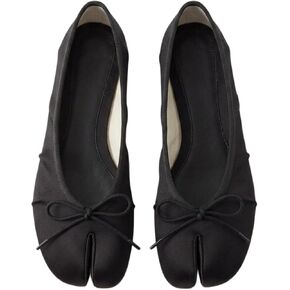 Satin Bow Tabi Ballet Flats Split Toe Mary Jane Ballerina Slip-on Shoes Women Soft Leather Sole Balletcore Elegant Y2K Comfort in Kuwait