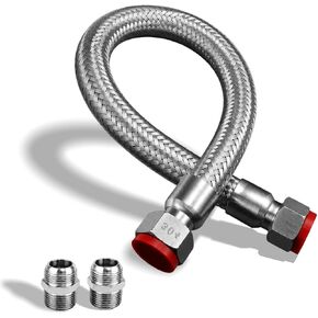 Industrial Grade 1/2" NPT Male Compressor Jumper Hose 20" Length, Stainless Steel Air Compressor Hose, Corrugated Core, Braided Sleeve, 450 PSI, 750°F, Dual Swivel Fittings in Kuwait