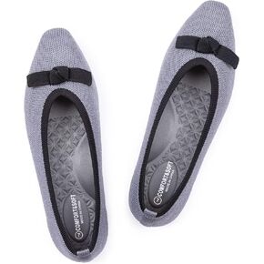 Frank Mully Ballet Flats for Women Dressy Squared Toe Knit Flat with Bowknot Casual Comfortable Slip-On Work Business Shoes for Daily Casual in Kuwait