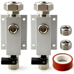 2PK 3/4" Compressed Air Outlet Kit, Shop Air Line Kit,1/2" NPT Outlet Port | Brass valves & straight fittings, air compressor manifold accessories for 3/4" compressed air piping system quick compression in Kuwait