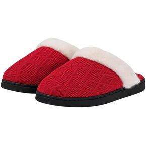 Women's Cable Knit Slippers Fuzzy Warm Memory Foam House Shoes in Kuwait