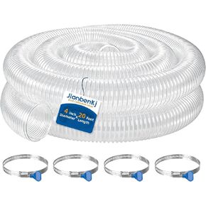 Dust Collection Hose 4"x10',Puncture-Resistant,4 in Flexible PVC Fume Hose | For 4 inch Dust Collection System Shop Vacuum Workshop Woodworking Table Saw Band Saw Planer Jointer,w/Carbon Steel Wire Coil in Kuwait