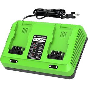 2port Charger Replacement for Greenworks 40V Charger 29482, Compatible with Greenworks 40V Battery 29462 29472 BAF702 L-300 BAF704 BAF705 in Saudi Arabia
