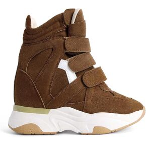 ZJGZF Wedge Sneakers for Women Platform Round Toe Suede Leather High Heel Tennis Casual Triple Strappy Band Fashion Dressy Comfy Campus Trendy Shoes in Kuwait