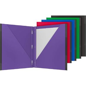 Oxford Two Pocket Folders, Plastic Folders with Reinforced Edges, Letter Size, Red, Blue, Green, Black, Purple, 5 Per Pack (89114) in Saudi Arabia