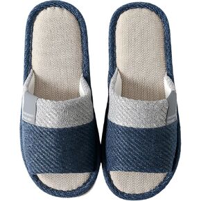 Japanese Style Open Toe Slippers Cotton Linen Indoor House Shoes For Men And Women Breathable Lightweight Washable Onsen Sandals Comfy Bedroom Floor Summer Home Footwear in Saudi Arabia