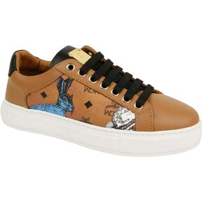 MCM Women's Cognac Brown Visetos Leather Rabbit Print Sneakers (35 EU / 5 US) in Saudi Arabia