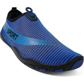 Quick-Dry Water Sports Barefoot Shoes, White and Orange Mesh, Slip-On Aqua Socks for Swimming, Beach, Pool, Non-Slip Rubber Sole in Kuwait