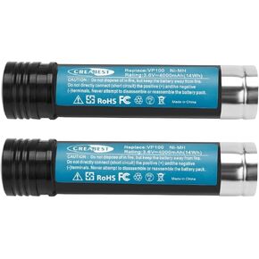 CREABEST 2Pack 3.6V 4.0Ah Ni-MH Battery fits Black & Decker Versapak VP100 | Compatible with VP100 VP100C VP105 VP105C VP110 VP110C VP143 Model Power Tools Versapak Batteries in Saudi Arabia