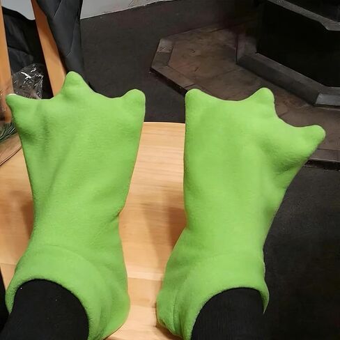 Green Frogs Feet Slippers, Winter Animal Slippers. Slippers Novelties Animal Costume House Shoes for Living Room, Bedroom, Kitchen, Halloween, Birthday, Party in Kuwait