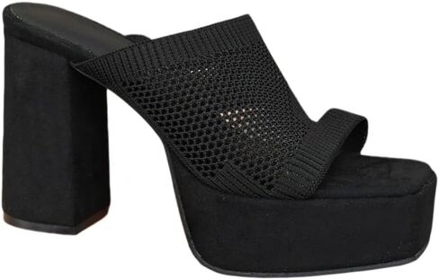 Women's large-size thick-soled mesh high-heeled slippers. Simple and outdoor style. Fashionable. Breathable. in Kuwait