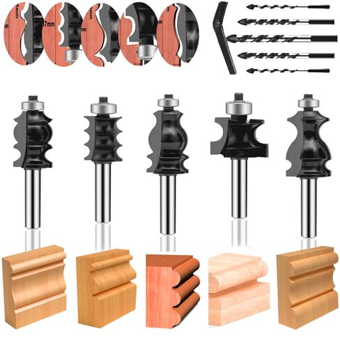 OLETBE Router Bit Set 1/4 Inch Shank Joint 43 Pcs Tongue and Groove Router Bits Sets Wood Milling Cutter Drilling Carbide Tool for Rail Stile Woodworking Door Table Cabinet Shelve(BN-M1) in Kuwait