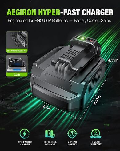 56V 4.0A Fast Battery Charger Replacement for EGO 56V Battery Charger CH2100 CH5500 CH8000 Series, Compatible with EGO 56V Battery BA1400T BA2800T BA4200T BA5600T in Kuwait