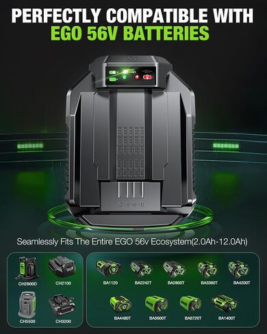 56V 4.0A Fast Battery Charger Replacement for EGO 56V Battery Charger CH2100 CH5500 CH8000 Series, Compatible with EGO 56V Battery BA1400T BA2800T BA4200T BA5600T in Kuwait