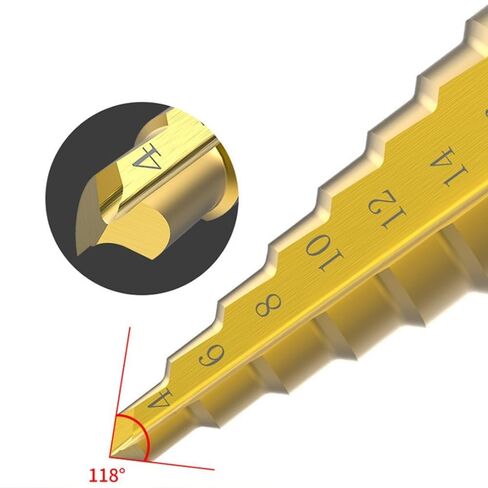 Universal Precision Titanium-Coated HSS Step Drill Bit Set 3pc for Metal, Wood & Plastic Drilling in Kuwait