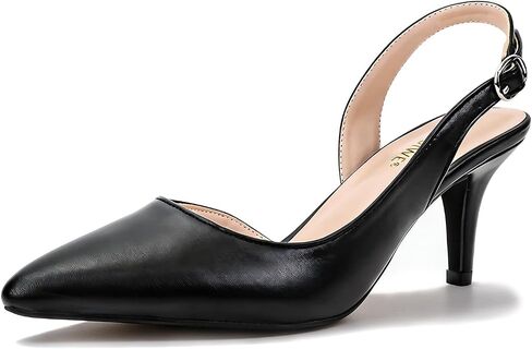 Women's Slingback Kitten Heels Pumps - Closed Pointed Toe Sexy Dress Shoes for Office Wedding Party Elegant 2.75 Inch in Kuwait