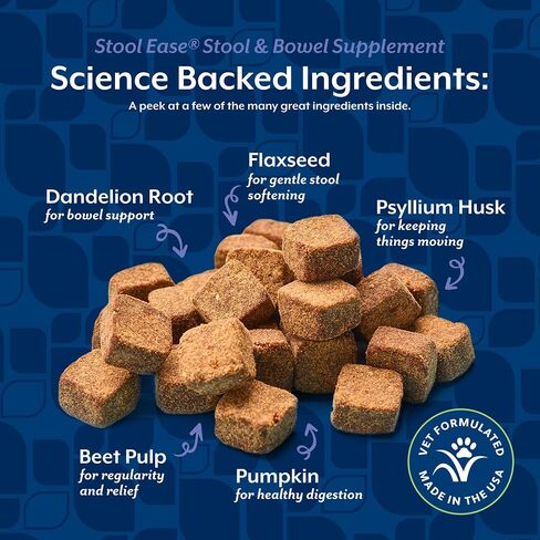 NaturVet – Stool Ease for Dogs – 40 Soft Chews – Helps Maintain Regular Bowel Movements – Enhanced with Sugar Beet Pulp, Flaxseed & Psyllium Husk – 40 Day Supply in Saudi Arabia