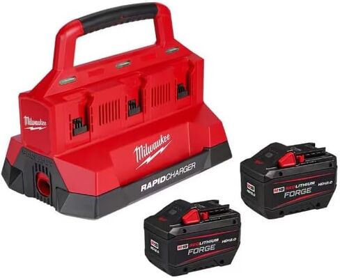 M18 18V Lithium-Ion REDLITHIUM Forge Starter Kit with Two 12.0 Ah Battery Pack and PACKOUT 6-Port Rapid Charger in Kuwait