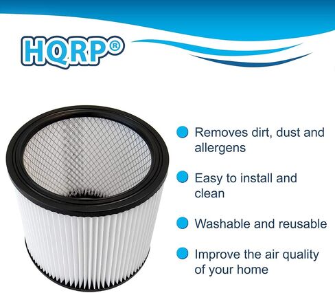 HQRP Cartridge Filter 2-Pack compatible with Shop-Vac 86EM350 86L500A 86M350 86MT600C 86ST450 87L500A Vacuum Cleaner in Kuwait