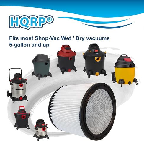 HQRP Cartridge Filter 2-Pack compatible with Shop-Vac 86EM350 86L500A 86M350 86MT600C 86ST450 87L500A Vacuum Cleaner in Kuwait