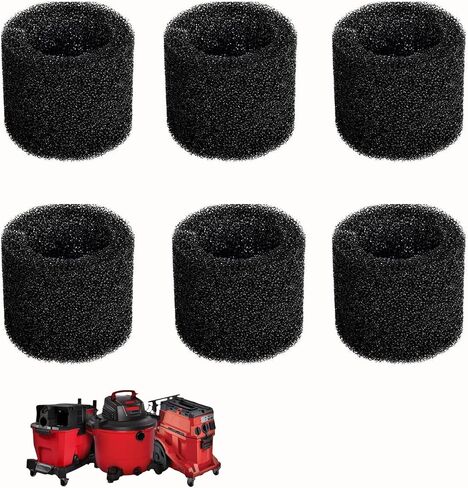 Muffler Diffuser Foam Wet/Dry Vac Attachment, Black, Model CMXZVBE38660, 6 Pack in Kuwait