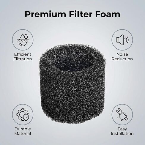 Muffler Diffuser Foam Wet/Dry Vac Attachment, Black, Model CMXZVBE38660, 6 Pack in Kuwait