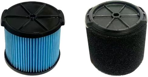 VF3700 foam Filter and VF3500 3-Layer Pleated Paper Vacuum Filter Compatible with Vac 3-4.5 Gallon Shop Vacuum Cleaners, Wet Application Foam Filter Fit WS0301VA WS0400DE WS14045 (1+1) in Kuwait