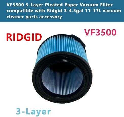 VF3700 foam Filter and VF3500 3-Layer Pleated Paper Vacuum Filter Compatible with Vac 3-4.5 Gallon Shop Vacuum Cleaners, Wet Application Foam Filter Fit WS0301VA WS0400DE WS14045 (1+1) in Kuwait