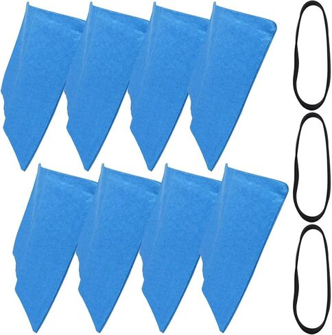 8 Pack 25-1217 Filter Replacement for Stanley Bauer 3 Gallon Shop Vac Filter 1952E-B3 - with 3 Retaining Bands in Kuwait