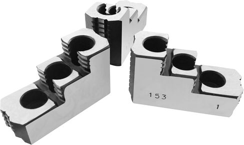 Lathe Chuck Serrated (1.5 mm x 60) Steel Hard Jaws Set (3 Pcs) for 8" Kitagawa (B-208), Samchully Chucks - By Turner Workholding in Kuwait