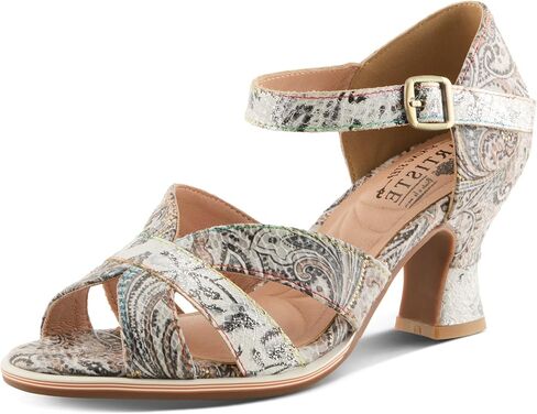 L'Artiste Waltz-Fleur Women’s Paisley Leather Sandal with Soft Heel Comfort in Kuwait