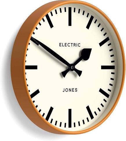 JONES CLOCKS® Tiger Wall Clock | Modern Round Station Clock | 12 inch | Black | Cool Designer Look for Kitchen, Living Room or Office in Saudi Arabia