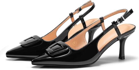 Coutgo Womens Slingback High Heels Closed Pointed Toe Pumps Ankle Strap Work Dress Shoes in Kuwait