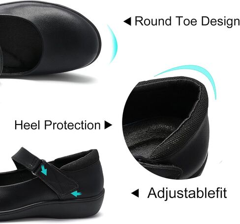 Womens Ballet Mary Jane Flats, Comfortable Business Office Dress Shoes for Women, Dressy & Work with Adjustable Strap, Arch Support Non-Slip Casual Flat Shoes in Kuwait
