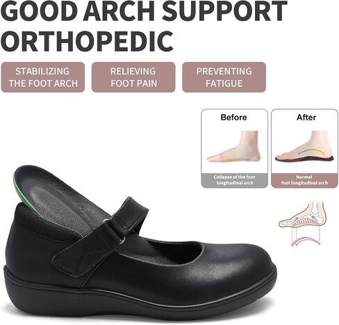 Womens Ballet Mary Jane Flats, Comfortable Business Office Dress Shoes for Women, Dressy & Work with Adjustable Strap, Arch Support Non-Slip Casual Flat Shoes in Kuwait