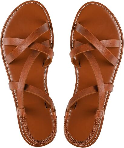Sksshion Women's Strappy Flat Sandals Dressy Ankle Strap Open Toe Summer Beach Slide in Kuwait