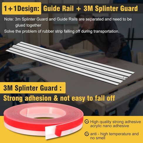 110" Track Saw Guide Rail for DeWalt Track Saws, 55" x 2 Guide Rail with Connector and Bag Replacement for DeWalt DWS5022, Perfect for Woodworking and Longer Cuts, Aluminum Extruded 2 Year Warranty in Kuwait
