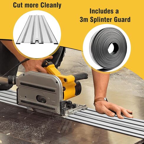 110" Track Saw Guide Rail for DeWalt Track Saws, 55" x 2 Guide Rail with Connector and Bag Replacement for DeWalt DWS5022, Perfect for Woodworking and Longer Cuts, Aluminum Extruded 2 Year Warranty in Kuwait