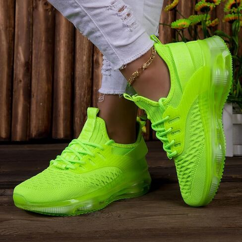 Women's Running Shoes Women's Tennis Shoes Women's Sneakers | Breathable Comfortable Cushioned Rebound Hollow-Out Sole, Comfortable Sports Athletic Fashion, Lightweight All Season, Green in Kuwait