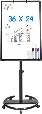 Mobile Whiteboard – 36 x 24 inches Portable Magnetic Dry Erase Board, 3' x 2' Stand Easel White Board Dry Erase Easel Standing Board with Flipchart Hooks in Saudi Arabia