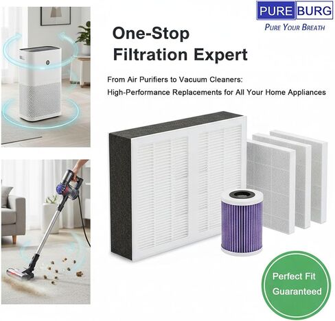 PUREBURG ELPAVAF45 Replacement Filter Compatible with Electrolux Well Q7 Vacuum,3-Pack Vacuum Filter & Fine Dust Filter in Kuwait